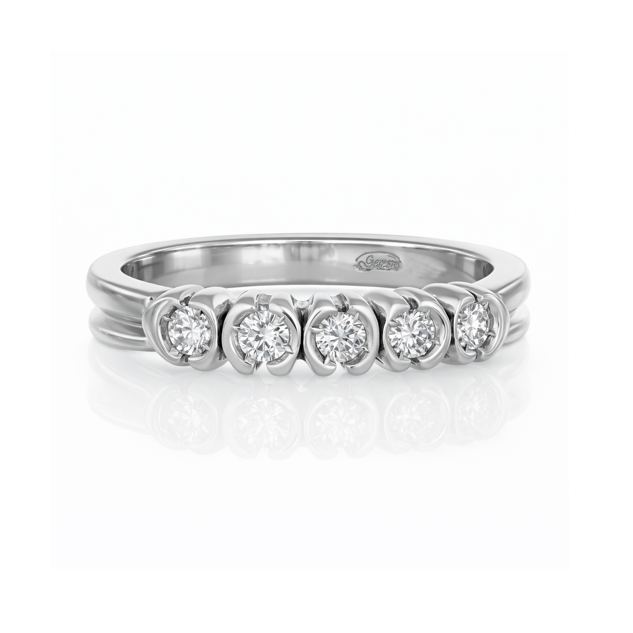 Anello - 18 carati Oro bianco Diamante (Naturale)