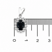 Ciondolo - 14 carati Oro bianco - 2.32ct. tw. Zaffiro - Diamante - Handmade - Made in Italy