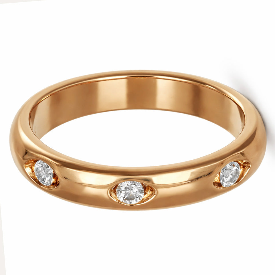 Anello - 18 carati Oro giallo - 0.08ct. tw. Diamante (Naturale)