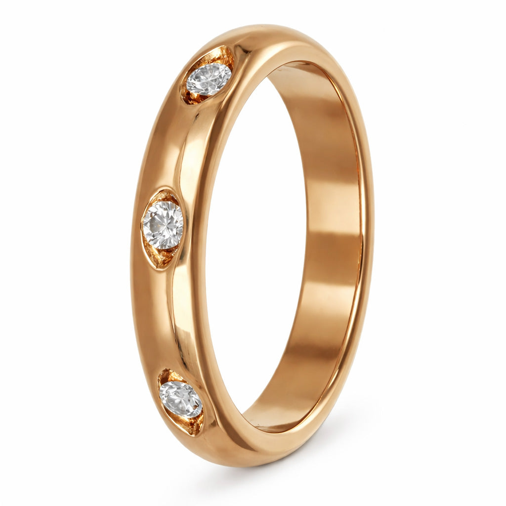 Anello - 18 carati Oro giallo - 0.08ct. tw. Diamante (Naturale)