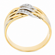 Anello - 18 carati Oro bianco, Oro giallo - 0.135ct. tw. Diamante (Naturale) - Made in Italy - Handmade