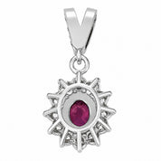 Ciondolo - 14 carati Oro bianco - 1.41ct. tw. Rubino - Diamante - Handmade - Made in Italy