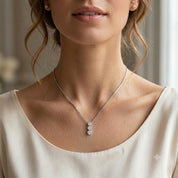Collana con ciondolo - 18 carati Oro bianco - 0.525ct. tw. Diamante (Naturale) - Made in Italy - Handmade