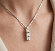 Collana con ciondolo - 18 carati Oro bianco - 0.66ct. tw. Diamante (Naturale)