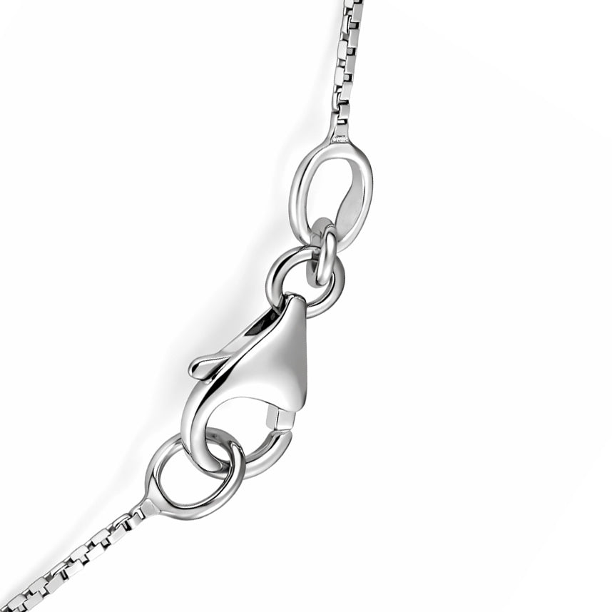 Collana con ciondolo - 18 carati Oro bianco - 0.52ct. tw. Zaffiro - Diamante