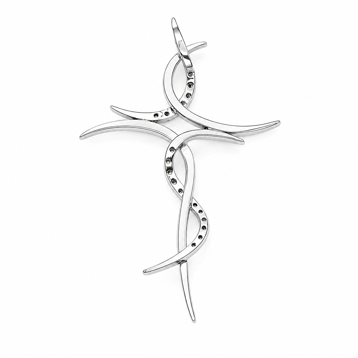 Ciondolo - 18 carati Oro bianco - 0.20ct. tw. Diamante (Naturale) - Handmade - Made in Italy