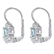 Orecchini - 18 carati Oro bianco - 1.14ct. tw. Acquamarina - Diamante