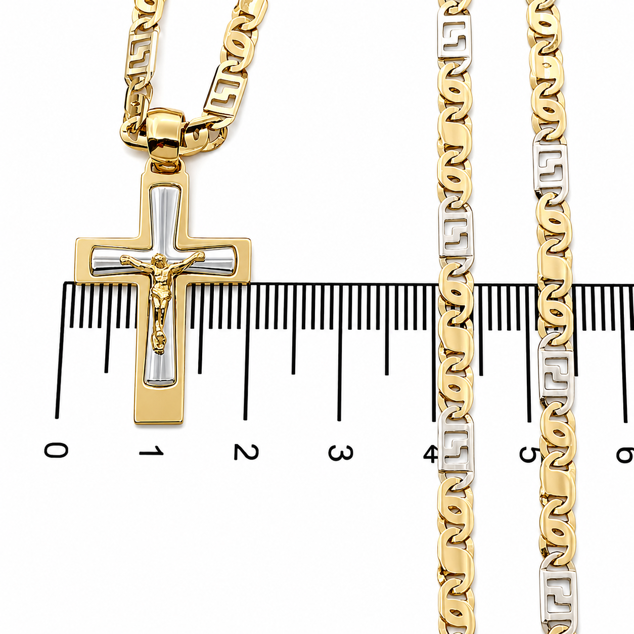 Collana con ciondolo - 18 carati Oro giallo, Oro bianco - Made in Italy - Handmade
