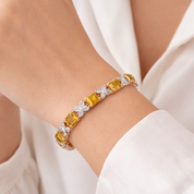 Bracciale - 14 carati Oro bianco, Oro giallo - 1.80ct. tw. Diamante (Naturale) - Quarzo citrino