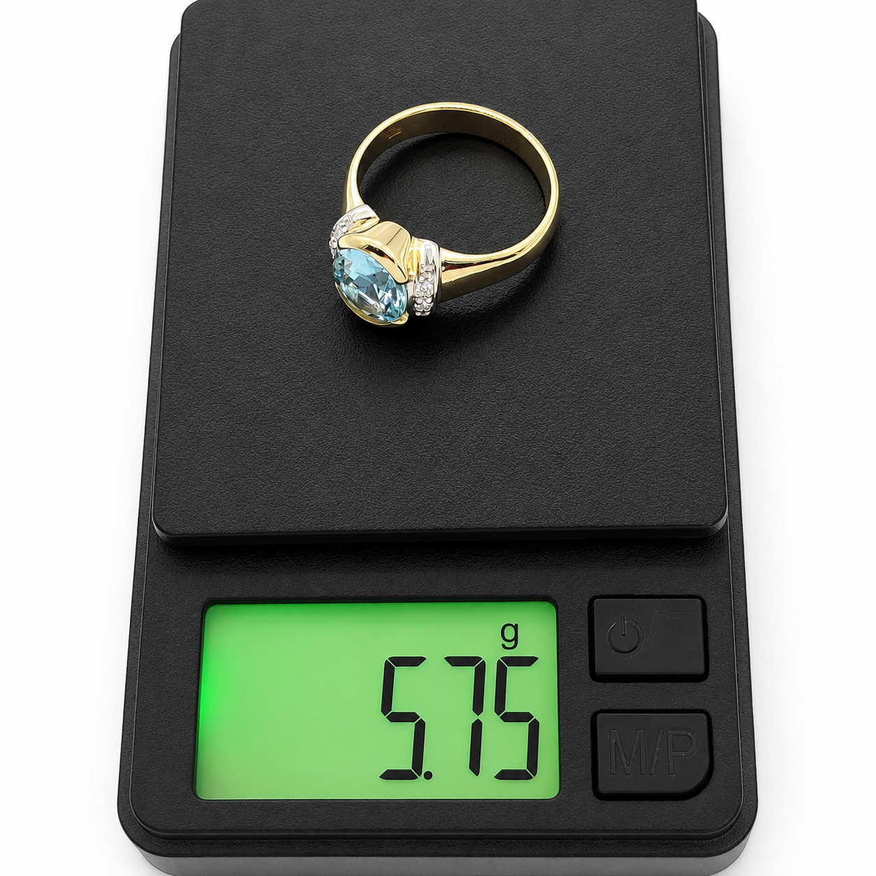 Anello - 18 carati Oro giallo, Oro bianco - 3.06ct. tw. Acquamarina - Diamante - Made in Italy - Handmade