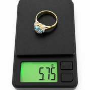 Anello - 18 carati Oro giallo, Oro bianco - 3.06ct. tw. Acquamarina - Diamante - Made in Italy - Handmade