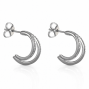 Orecchini - 18 carati Oro bianco - 0.08ct. tw. Diamante (Naturale)