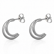 Orecchini - 18 carati Oro bianco - 0.08ct. tw. Diamante (Naturale)