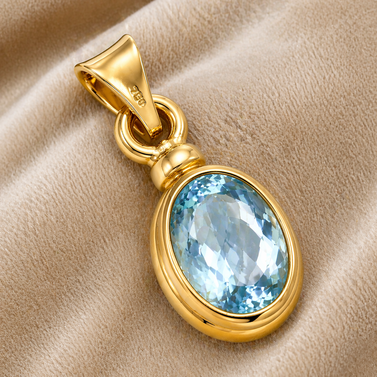 Ciondolo - 18 carati Oro giallo - 4.90ct. tw. Topazio