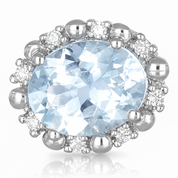 Orecchini - 18 carati Oro bianco - 2.24ct. tw. Acquamarina - Diamante