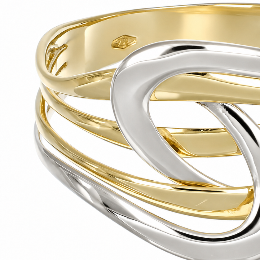Anello - 18 carati Oro bianco, Oro giallo - Made in Italy - Handmade