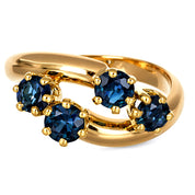 Anello - 18 carati Oro giallo - 0.50ct. tw. Zaffiro