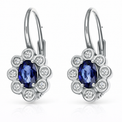 Orecchini - 18 carati Oro bianco - 1.79ct. tw. Zaffiro - Diamante