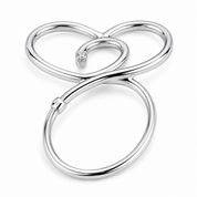 Anello - 18 carati Oro bianco - 0.01ct. tw. Diamante (Naturale)