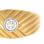 Anello - 18 carati Oro bianco, Oro giallo - 0.17ct. tw. Diamante (Naturale)