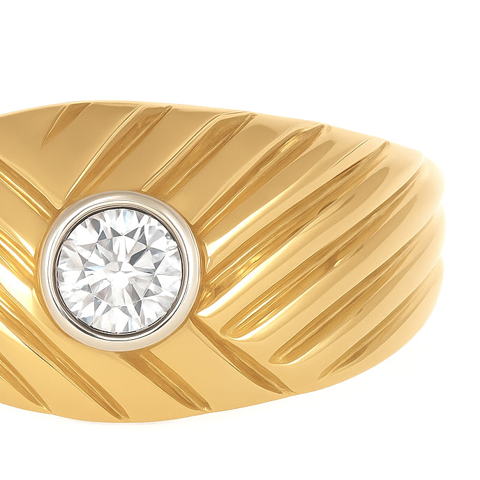 Anello - 18 carati Oro bianco, Oro giallo - 0.17ct. tw. Diamante (Naturale)