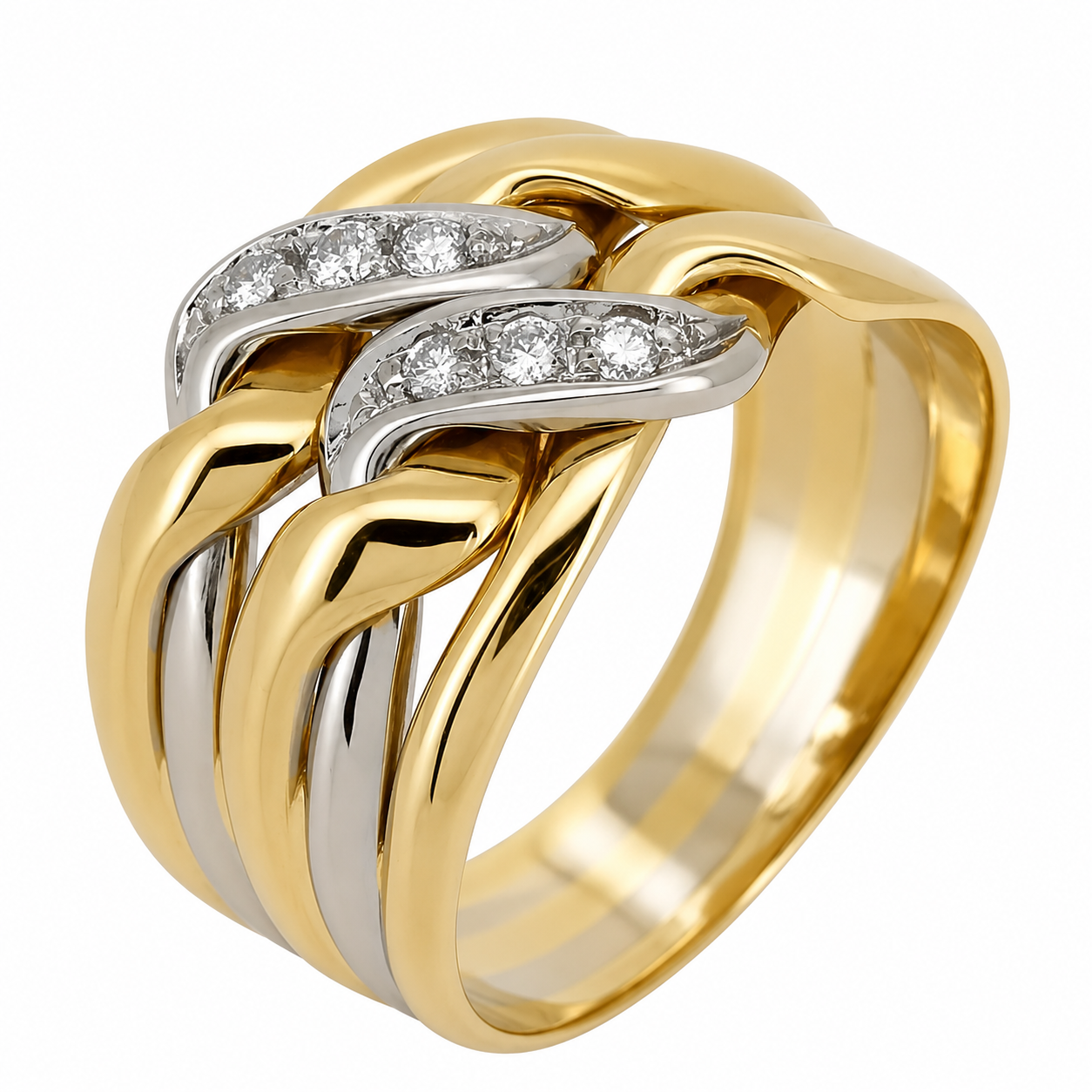 Anello - 18 carati Oro giallo - 0.12ct. tw. Diamante (Naturale) - Made in Italy - HandMade