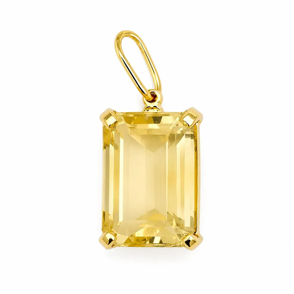 Ciondolo - 18 carati Oro giallo - 5.00ct. tw. Quarzo - Made in Italy - Handmade