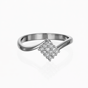Anello - 18 carati Oro bianco - 0.24ct. tw. Diamante (Naturale)