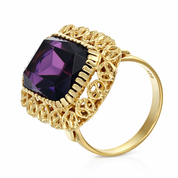 Anello - 18 carati Oro giallo - 12.00ct. tw. Ametista