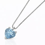 Collana con ciondolo - 18 carati Oro bianco - 0.50ct. tw. Acquamarina