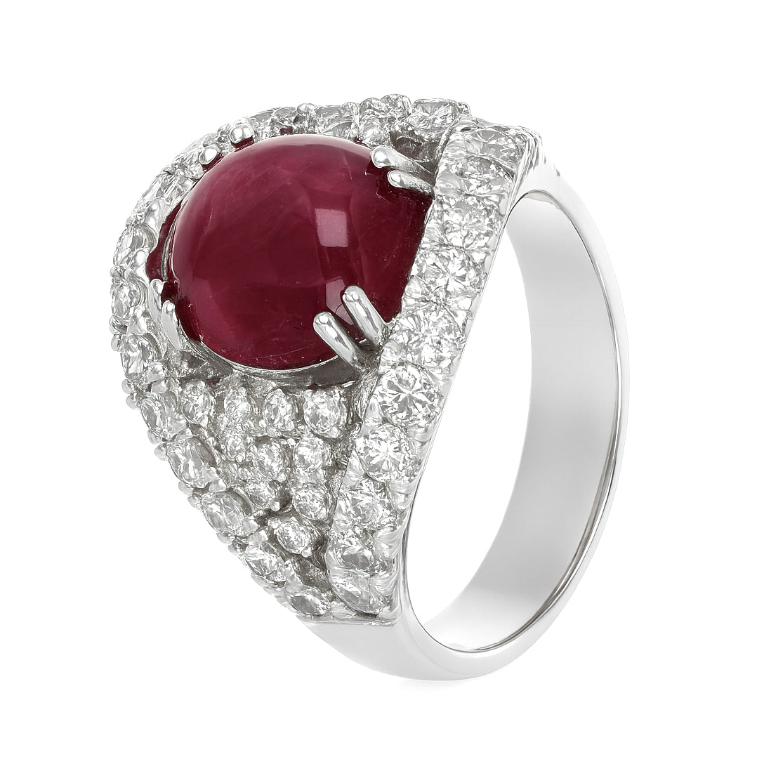 Anello - 18 carati Oro bianco Tormalina - Diamante