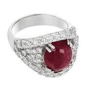 Anello - 18 carati Oro bianco Tormalina - Diamante