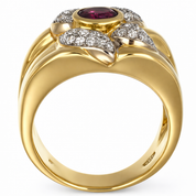 Anello - 18 carati Oro bianco, Oro giallo - 1.20ct. tw. Rubino - Diamante