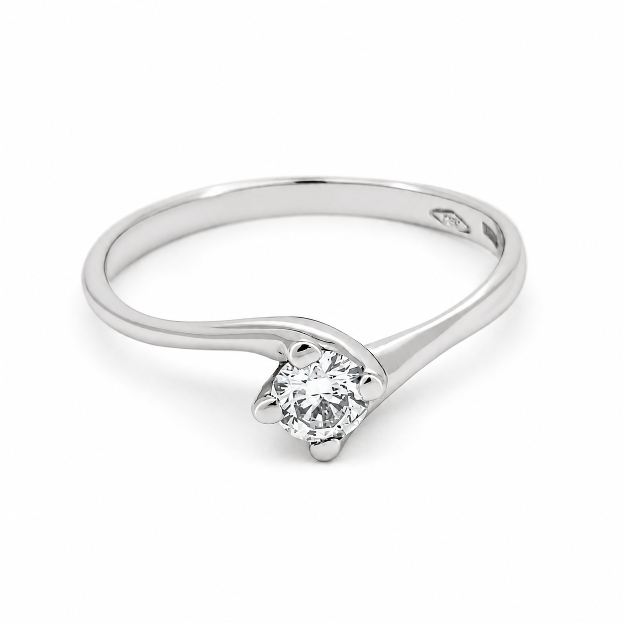 Anello - 18 carati Oro bianco - 0.20ct. tw. Diamante (Naturale) - Made in Italy - HandMade