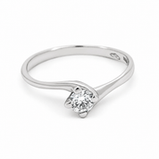 Anello - 18 carati Oro bianco - 0.20ct. tw. Diamante (Naturale) - Made in Italy - HandMade