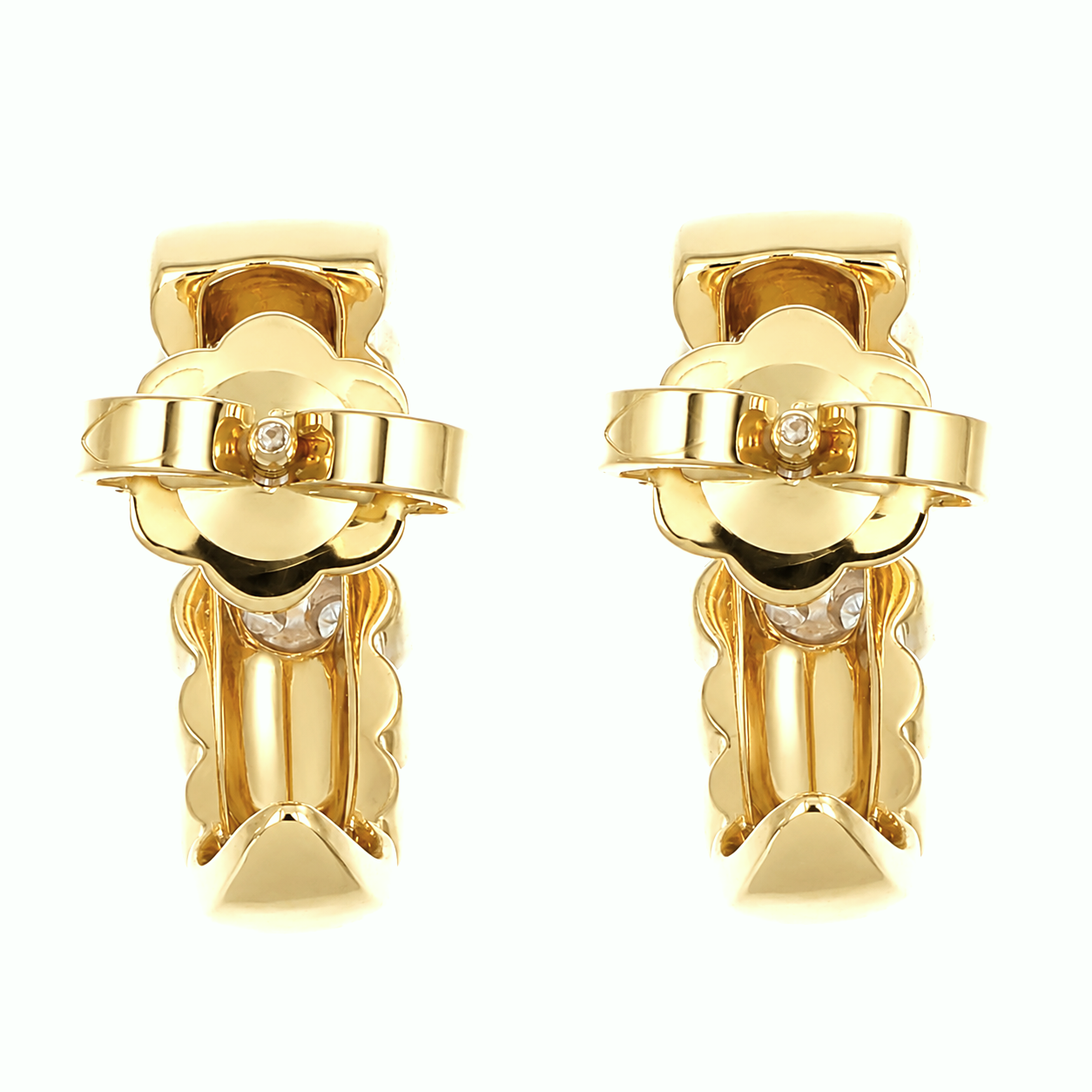 Orecchini - 18 carati Oro bianco, Oro giallo - 0.12ct. tw. Diamante (Naturale) - Made in Italy - Handmade