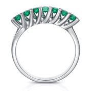 Anello - 18 carati Oro bianco - 1.00ct. tw. Smeraldo