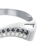 Anello - 14 carati Oro bianco - 0.24ct. tw. Diamante (Naturale)