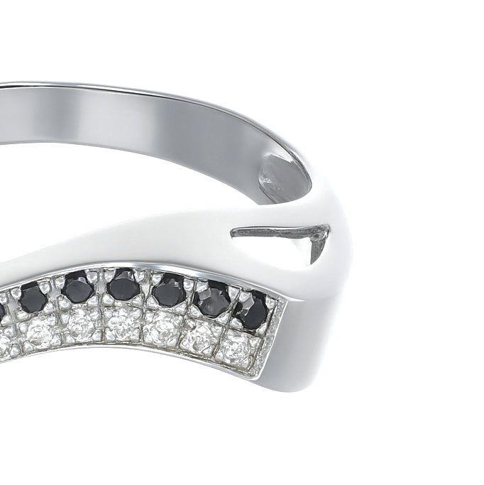 Anello - 14 carati Oro bianco - 0.24ct. tw. Diamante (Naturale)