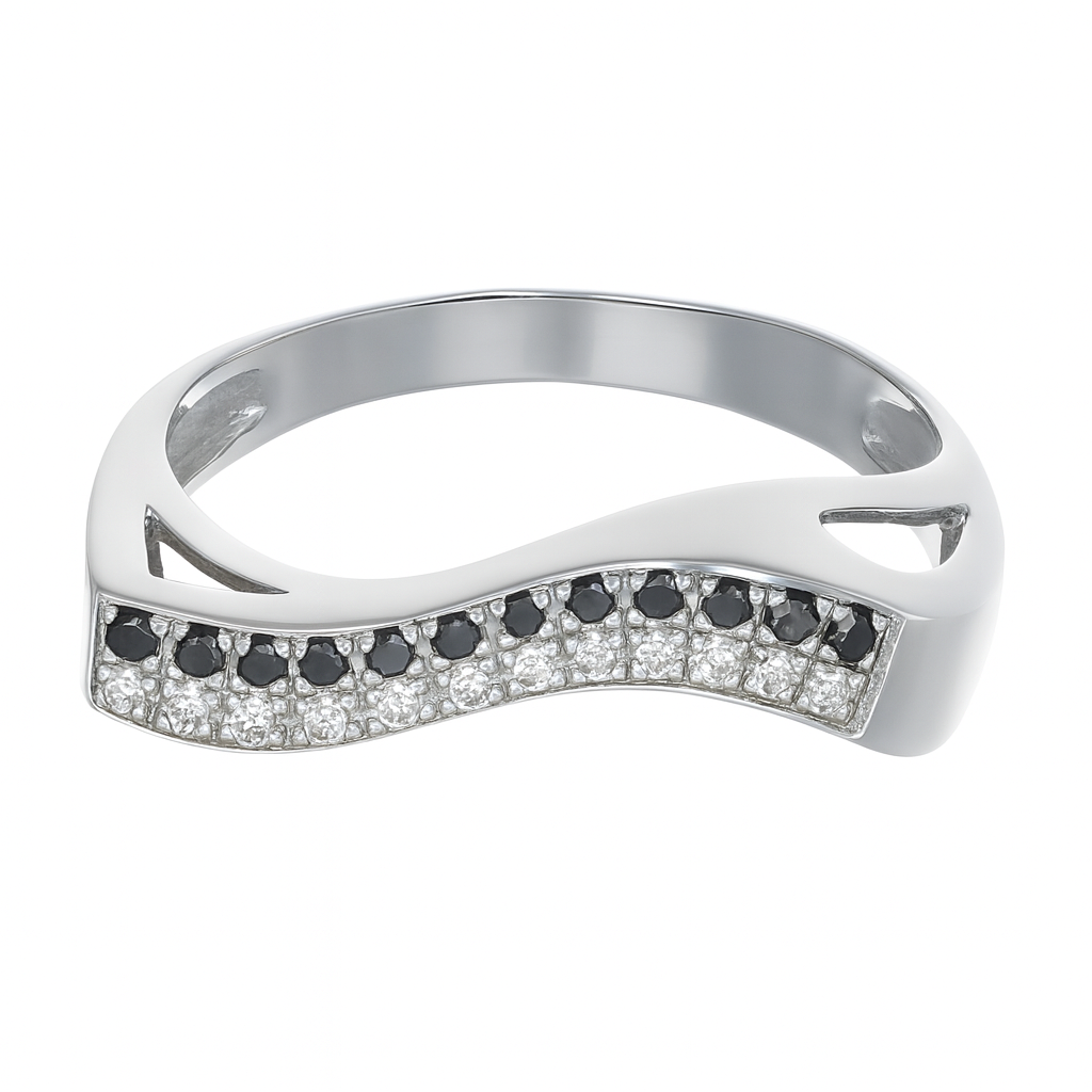 Anello - 14 carati Oro bianco - 0.24ct. tw. Diamante (Naturale)