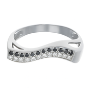 Anello - 14 carati Oro bianco - 0.24ct. tw. Diamante (Naturale)