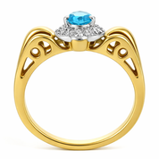 Anello - 18 carati Oro bianco, Oro giallo - 1.01ct. tw. Topazio - Diamante