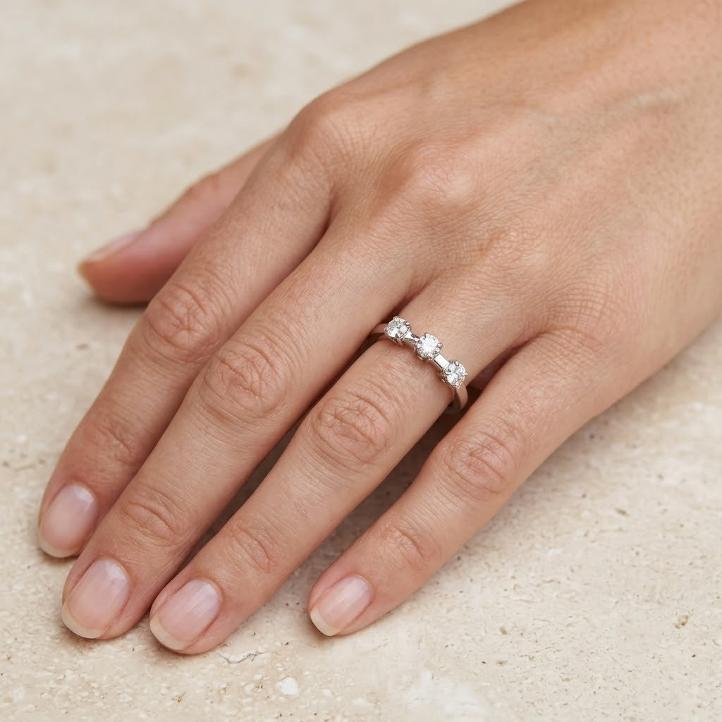 Anello - 18 carati Oro bianco - 0.30ct. tw. Diamante (Naturale) - Made in Italy - Handmade