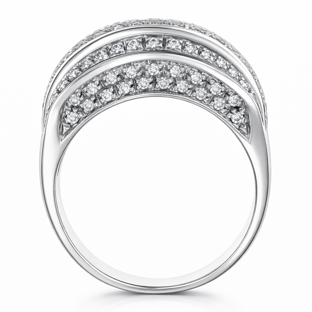 Anello - 18 carati Oro bianco - 0.52ct. tw. Diamante (Naturale)