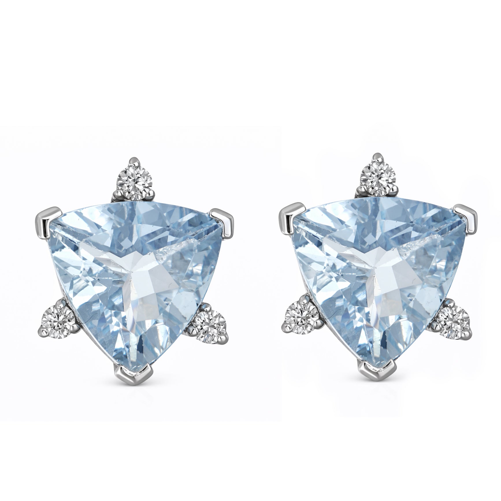 Orecchini - 18 carati Oro bianco - 1.57ct. tw. Acquamarina - Diamante