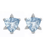 Orecchini - 18 carati Oro bianco - 1.57ct. tw. Acquamarina - Diamante