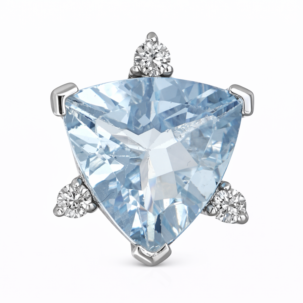 Orecchini - 18 carati Oro bianco - 1.57ct. tw. Acquamarina - Diamante