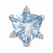 Orecchini - 18 carati Oro bianco - 1.57ct. tw. Acquamarina - Diamante