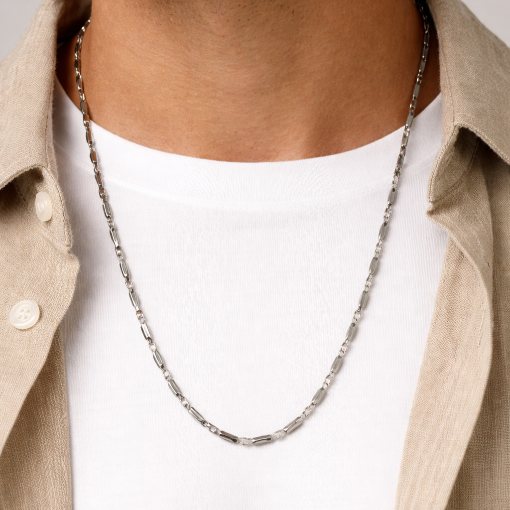 Collana unisex in oro bianco 18 carati
