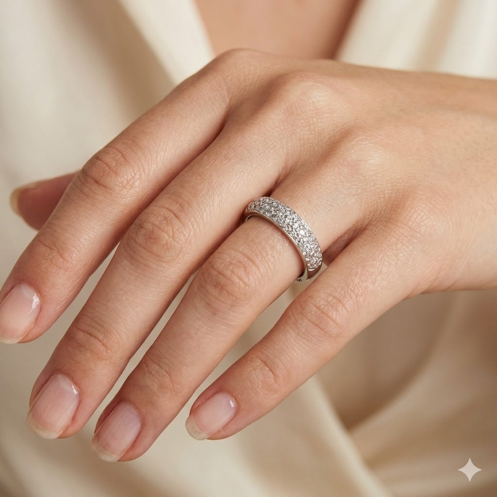 Anello - 14 carati Oro bianco - 0.74ct. tw. Diamante (Naturale)